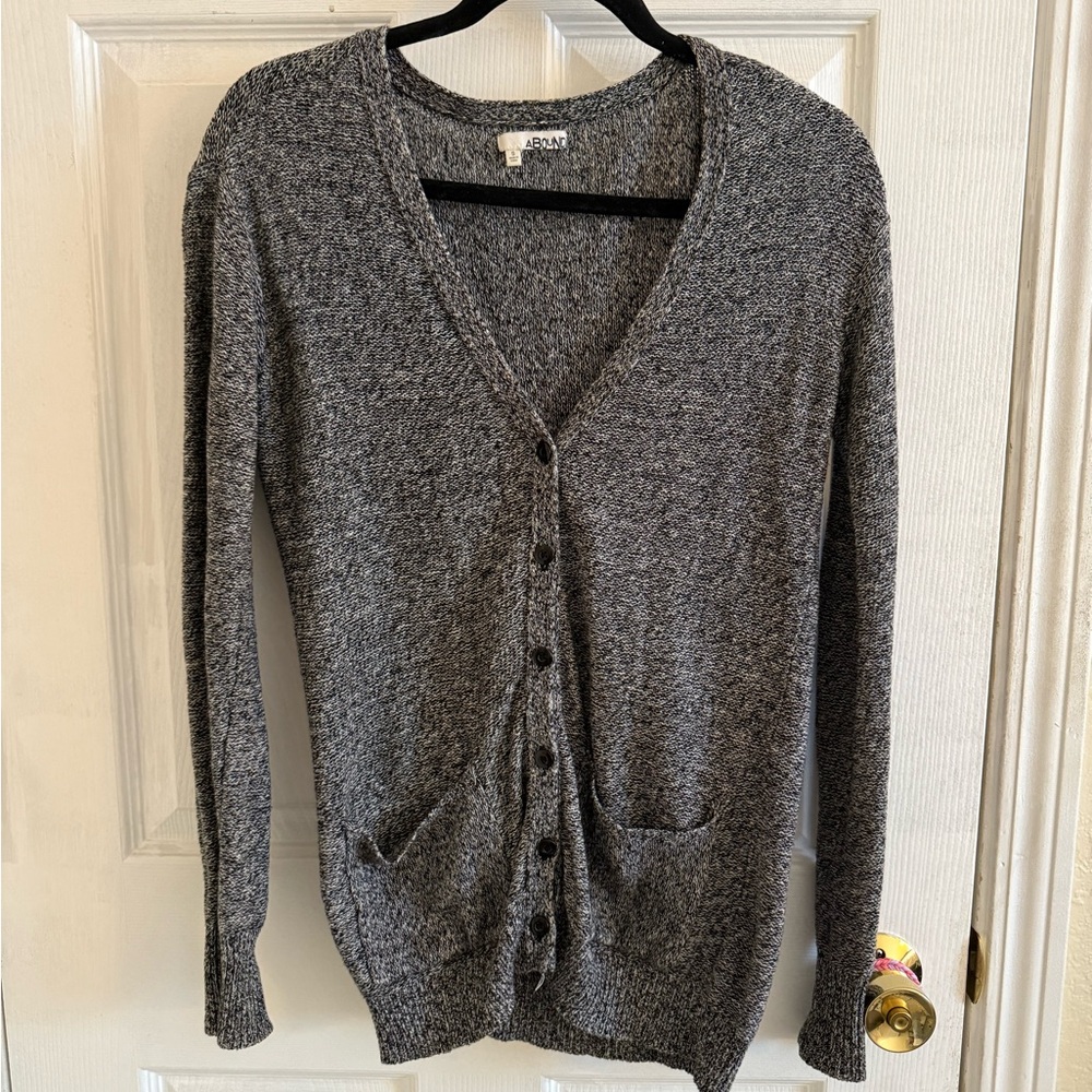 Abound Charcoal Button-Up Sweater Cardigan